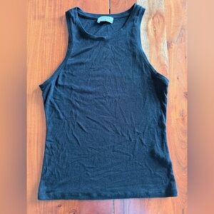 Babaton Black Ribbed Tank Top